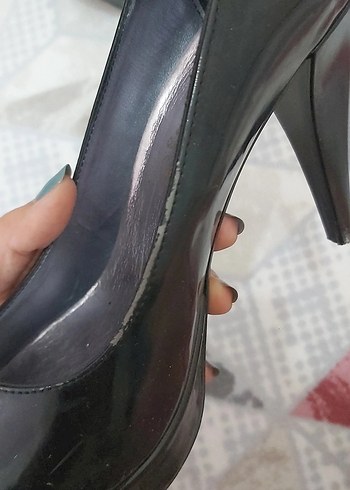 40 Beden siyah Renk Kadın Siyah Rugan Platform Topuklu Stiletto