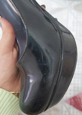 Kadın Siyah Rugan Platform Topuklu Stiletto - Görsel 5