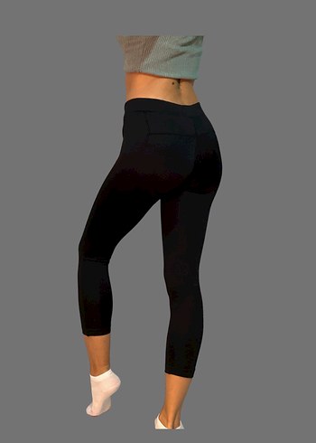 Siyah Kadın Midi Tayt - Görsel 3