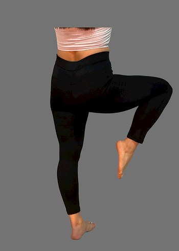 Siyah Kadın Midi Tayt - Görsel 5