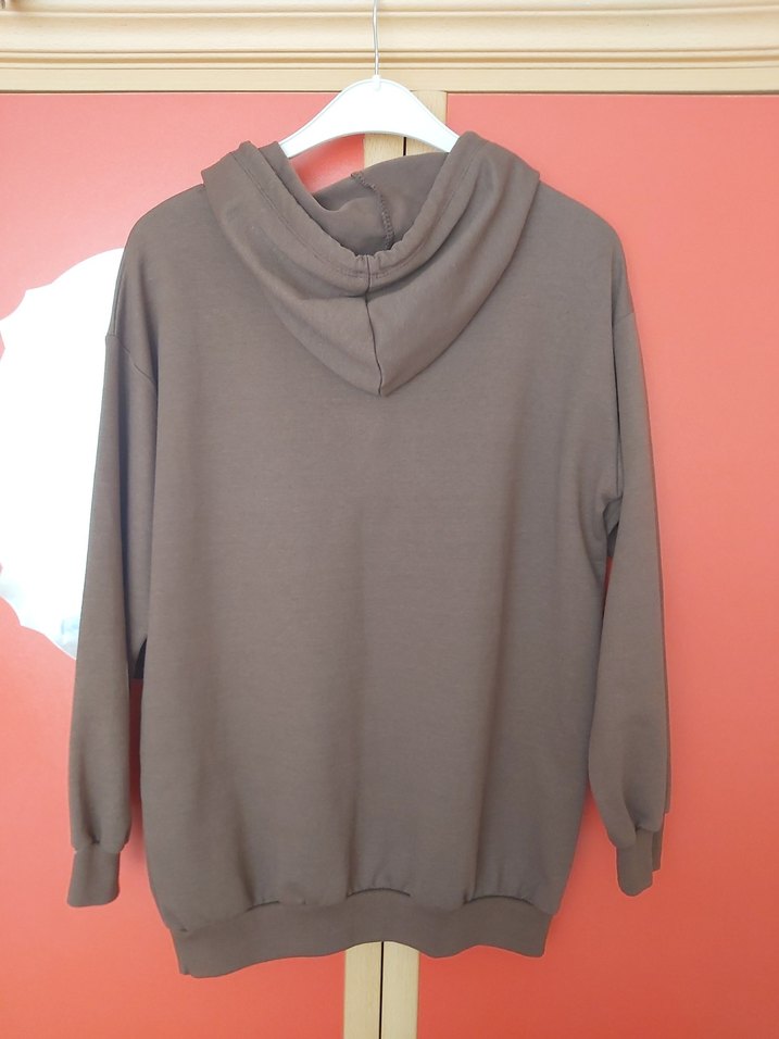 Kapüşon Detaylı Kahverengi Kadın Sweatshirt - Görsel 3