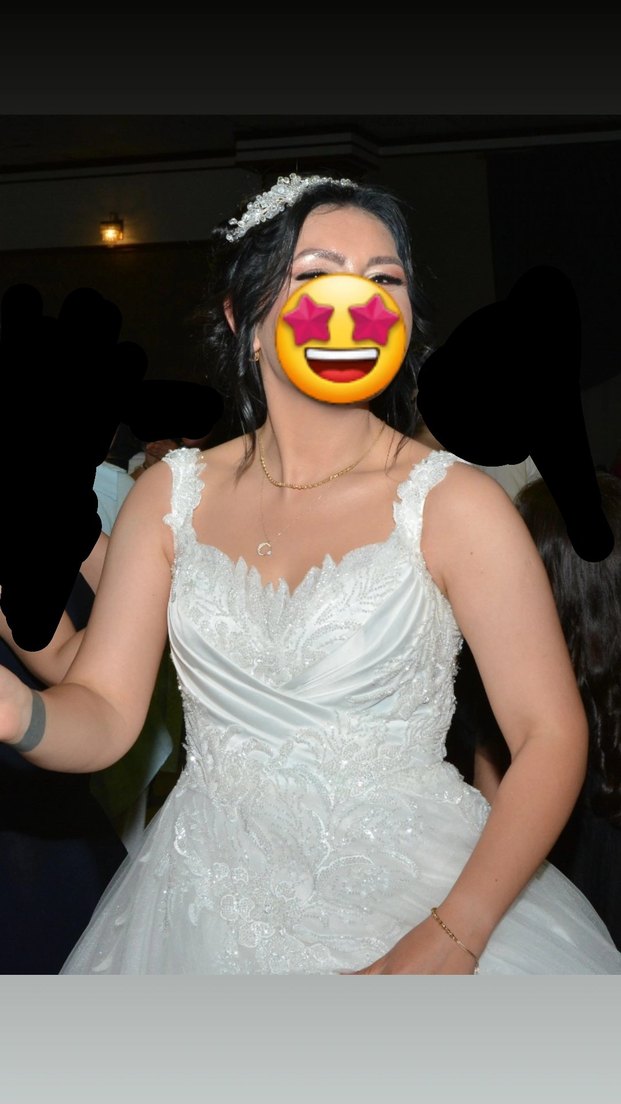 Beyaz Strappy A-Line Gelinlik - Görsel 4