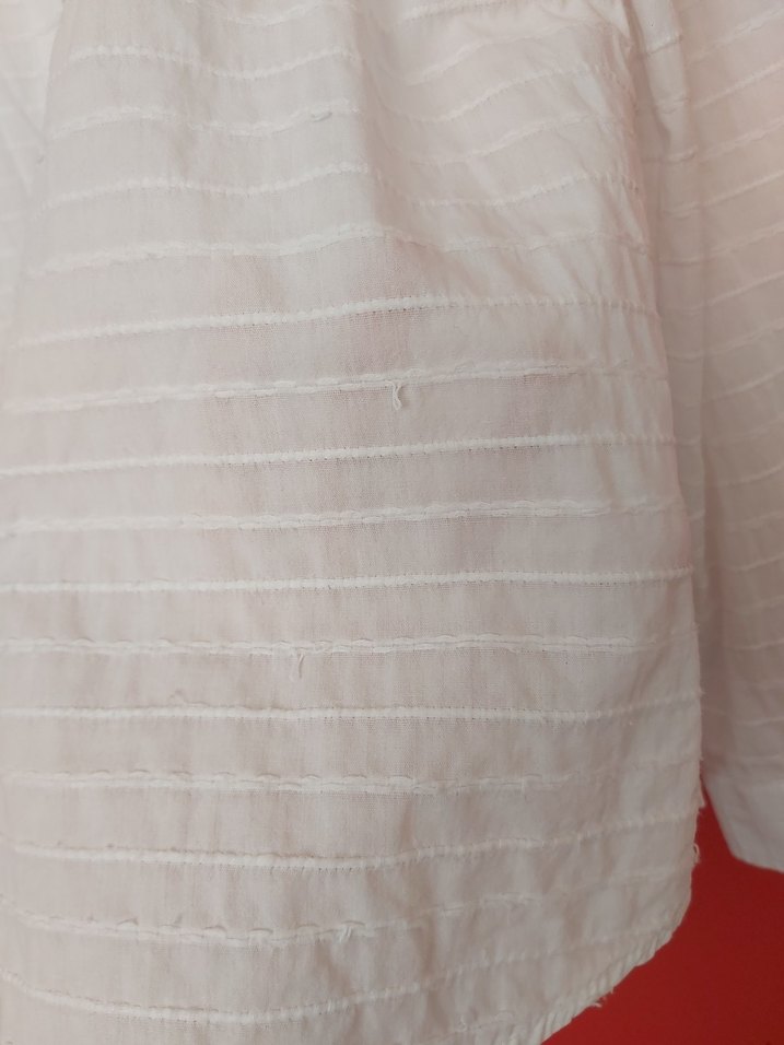 Beyaz Kadın Keten Gömlek - Görsel 3