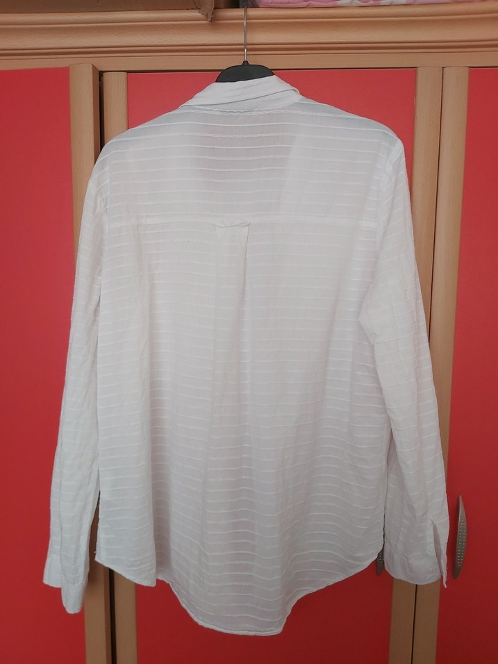 Beyaz Kadın Keten Gömlek - Görsel 4