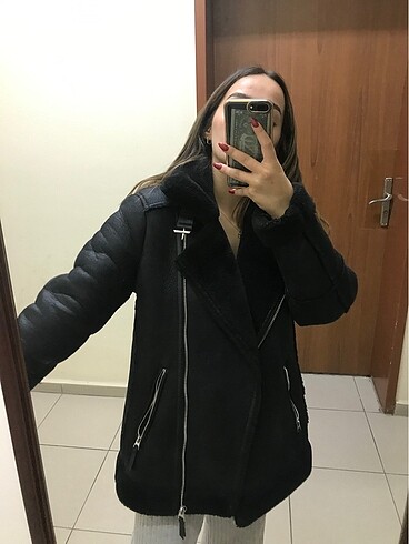 s Beden siyah Renk Stradivarius biker mont