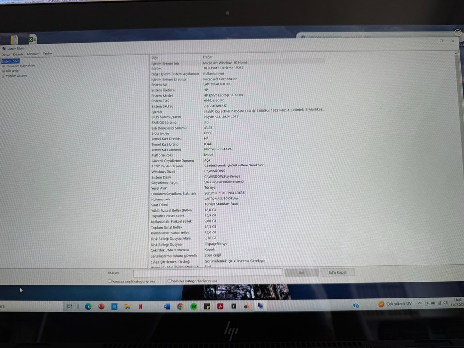 Gri Renkli Hp Envy Laptop - Görsel 3