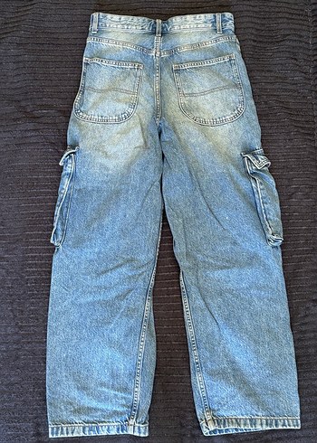 Kadın Mavi Denim Bol Kesim Baggy Pantalon Bershka 36 beden - Görsel 3