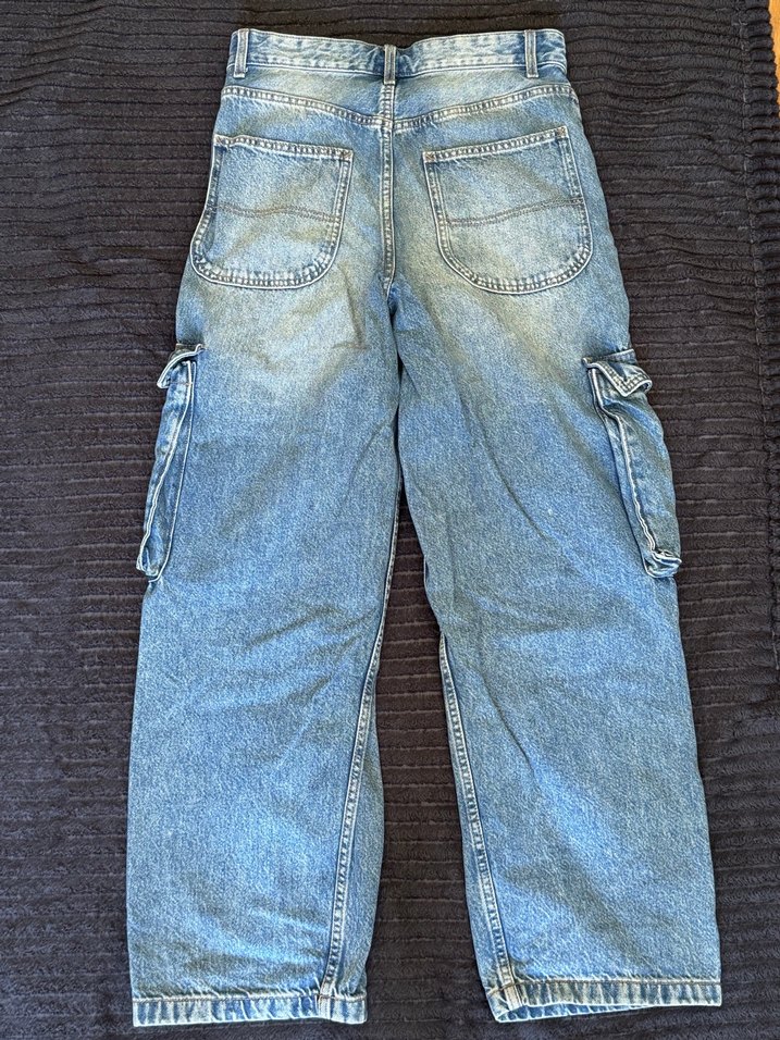 Kadın Mavi Denim Bol Kesim Baggy Pantalon Bershka 36 beden - Görsel 3