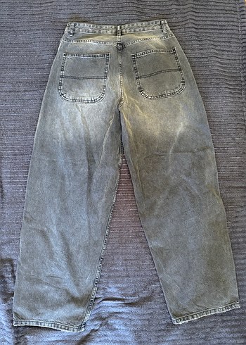 Gri Düğmeli Baggy Kadın Kot Pantolon 38 beden Bershka - Görsel 3