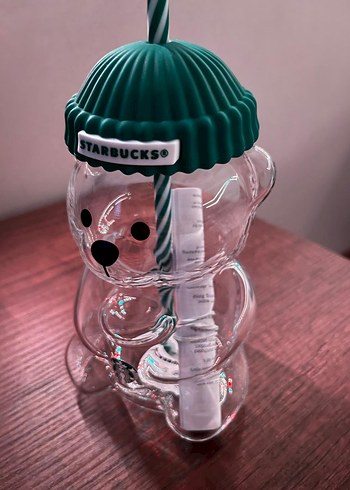 Orjinal Starbucks Bearista Cam Bardak Pipetli - Görsel 4