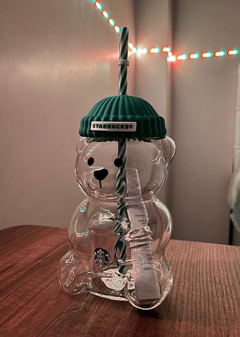 Orjinal Starbucks Bearista Cam Bardak Pipetli - Görsel 2