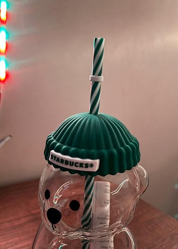 Orjinal Starbucks Bearista Cam Bardak Pipetli - Görsel 5