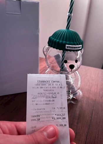 Orjinal Starbucks Bearista Cam Bardak Pipetli - Görsel 12