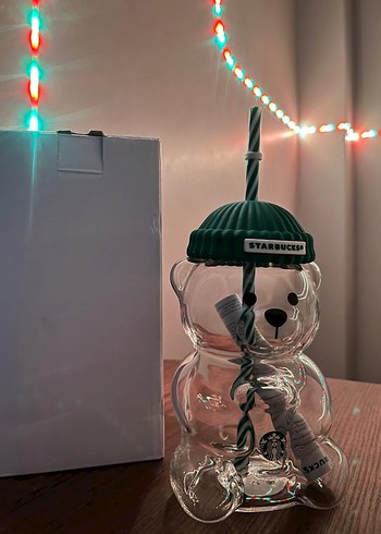 Orjinal Starbucks Bearista Cam Bardak Pipetli - Görsel 10