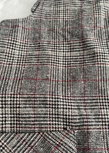 Gri Ekoseli Kız Salopet - Görsel 3