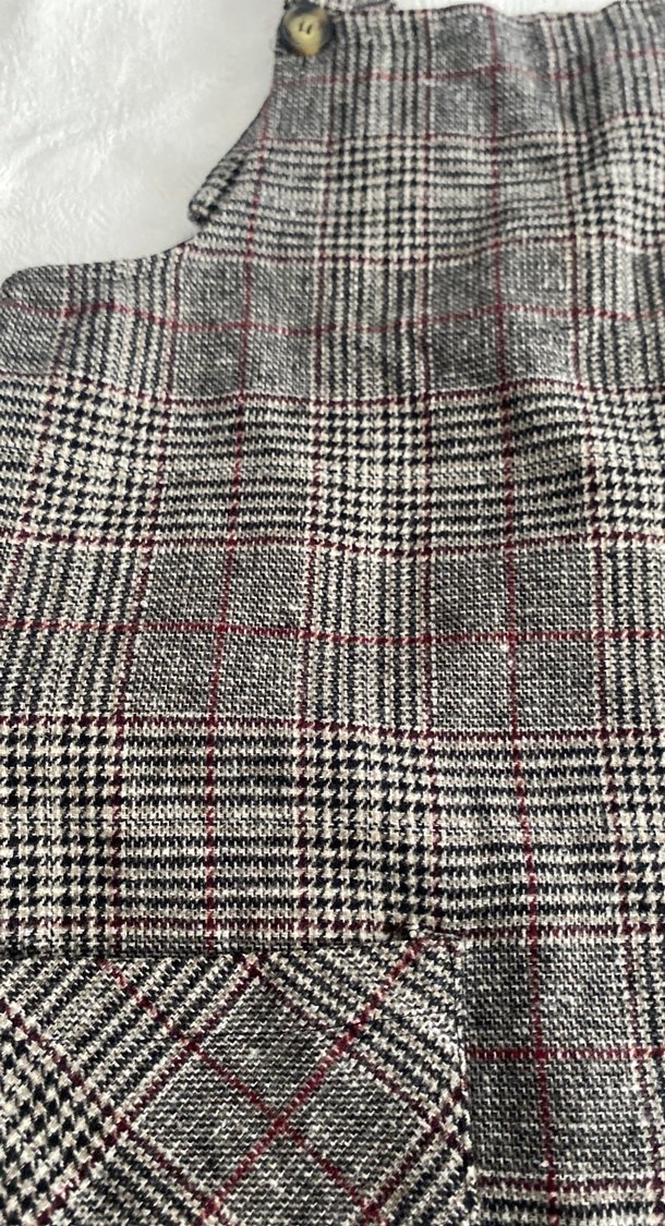 Gri Ekoseli Kız Salopet - Görsel 3