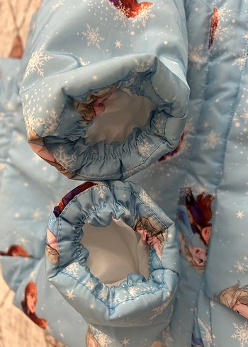 Mavi Kapüşonlu Bebek Kız mont - Görsel 6