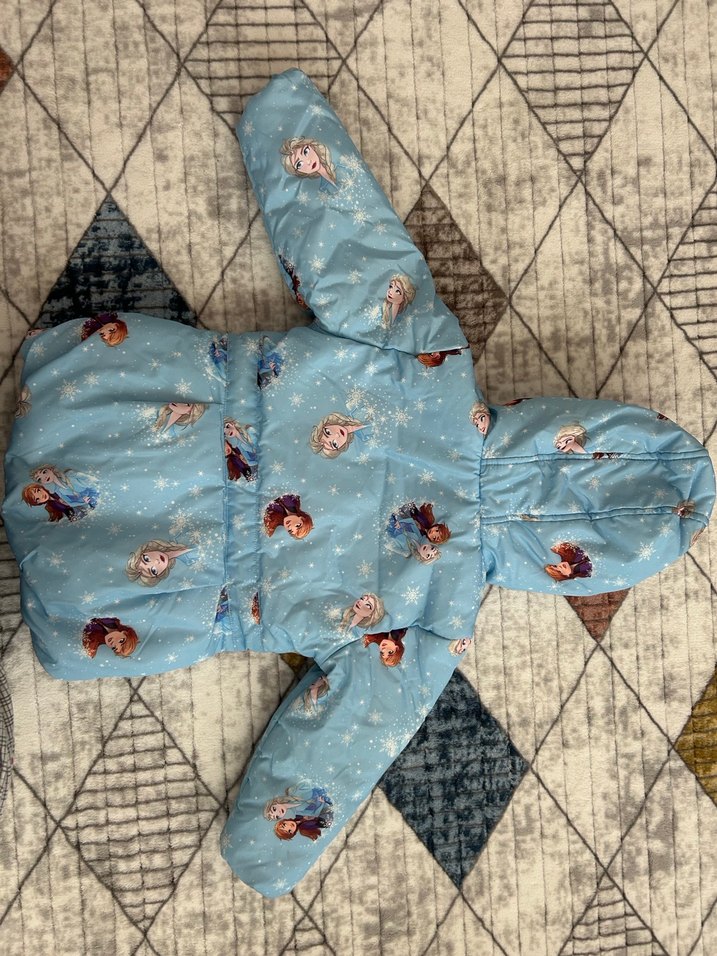 Mavi Kapüşonlu Bebek Kız mont - Görsel 5