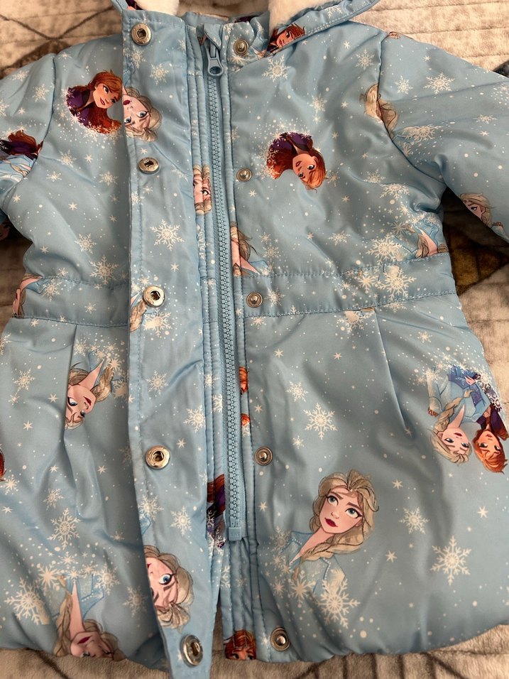 Mavi Kapüşonlu Bebek Kız mont - Görsel 2