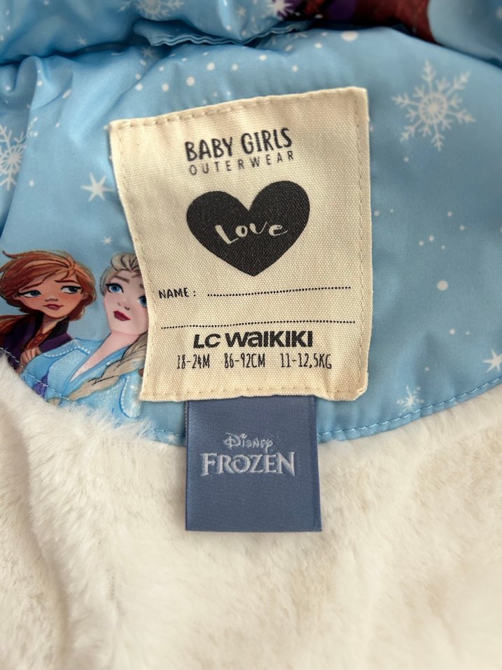 Mavi Kapüşonlu Bebek Kız mont - Görsel 4