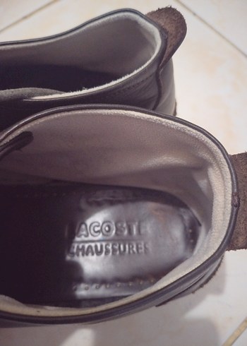 Lacoste erkek deri yarım bot 44 kahverengi - Görsel 4