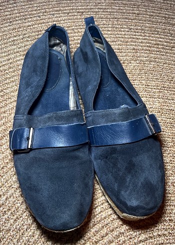 Mavi Süet Dolgu Topuklu Tokalı Espadril - Görsel 2