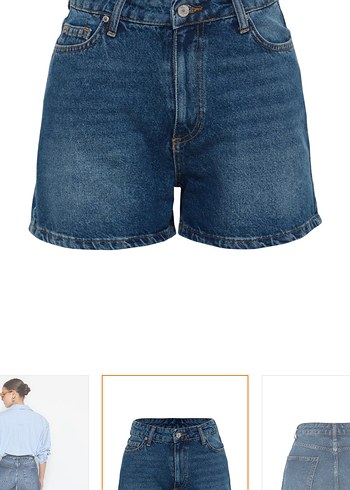 Kadın Lacivert Mini Denim Şort
