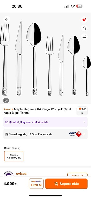 Karaca çatal kaşık bıçak takımı