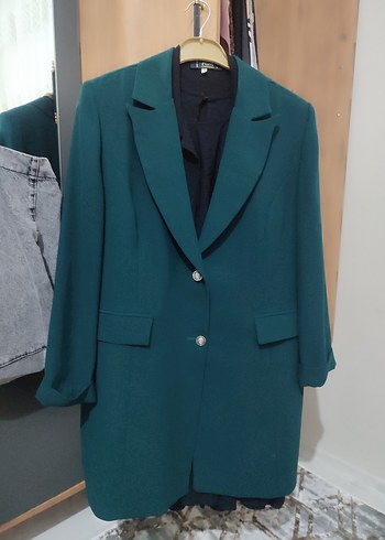 Düğmeli Yeşil Kadın Blazer Ceket