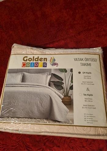 Golden Colors pembe Desenli Yatak Örtüsü Takımı