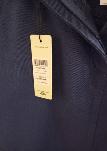 Koyu Mavi Denim Midi Etek - Görsel 3