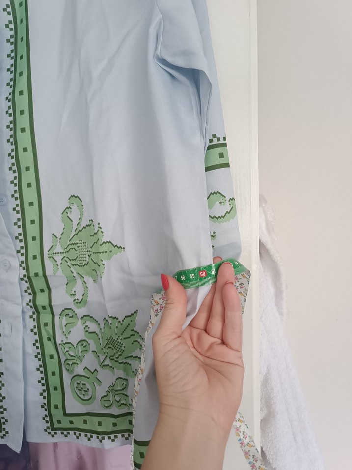 Shein Marka Yeşil Nakışlı Salaş Kadın Takım - Görsel 5