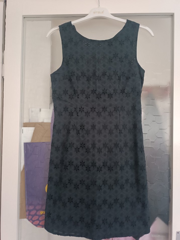 Dantel İşlemeli Füme Mini Elbise - Görsel 2