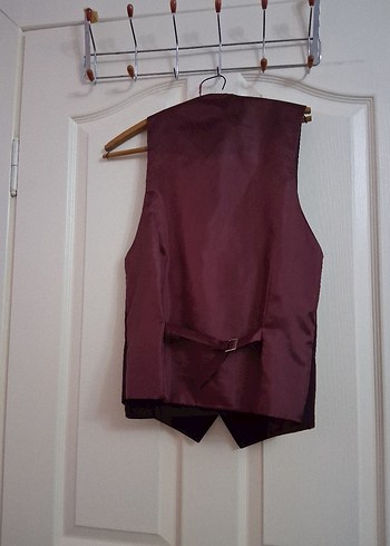 Bordo Düğmeli Erkek çocuk takım Elbise - Görsel 3