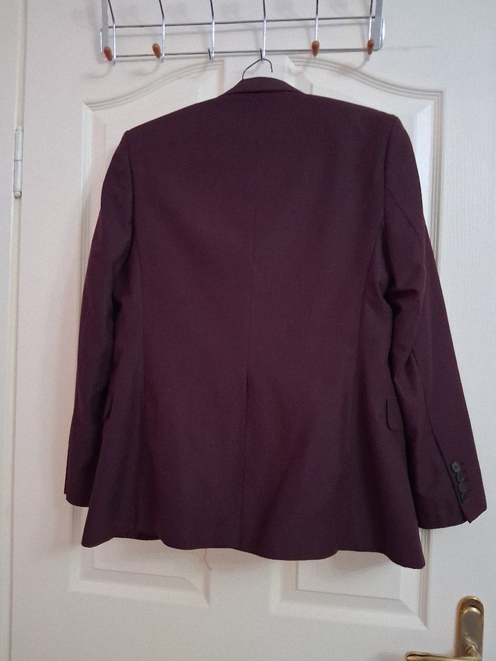 Bordo Düğmeli Erkek çocuk takım Elbise - Görsel 5