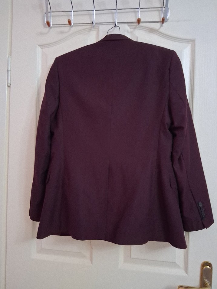 Bordo Düğmeli Erkek çocuk takım Elbise - Görsel 4