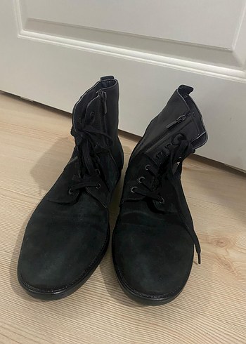 Siyah Süet Bağcıklı Stiletto Topuklu Bot