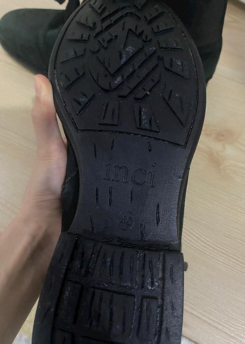 40 Beden Siyah Süet Bağcıklı Stiletto Topuklu Bot