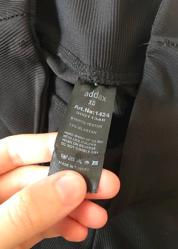 Addax Siyah, Pilili, Normal Boy Kadın Tayt