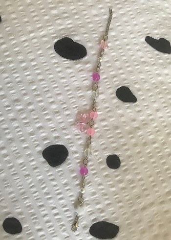 Pembe Zincir Detaylı Bohem Bileklik