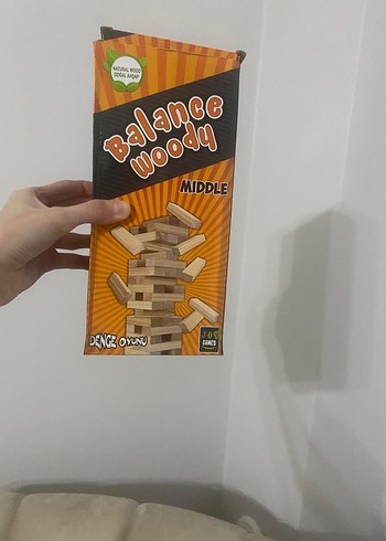 Parlak Bej Ahşap Denge Oyunu