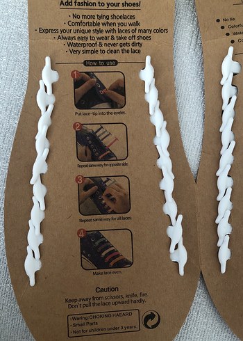 Beyaz silicon Ayakkabı Bağcığı - Görsel 3