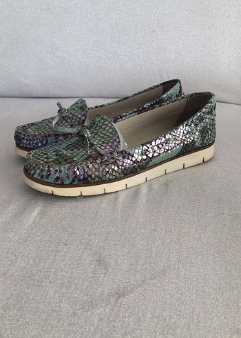 Kadın Pastel Yılan Desenli Platform Babet 37 numara - Görsel 4