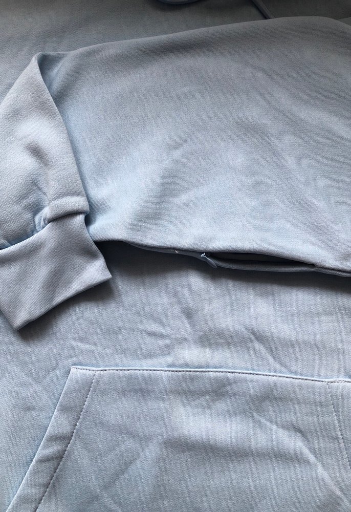 XS beden Mavi Kapüşonlu Kadın Sweatshirt - Görsel 5