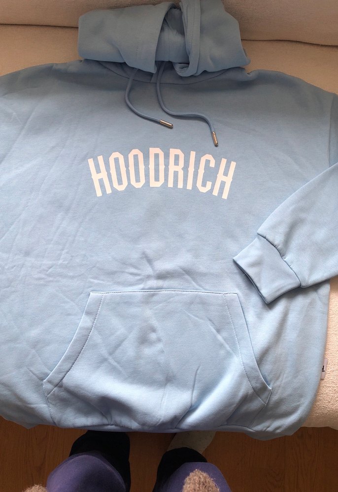 XS beden Mavi Kapüşonlu Kadın Sweatshirt - Görsel 3