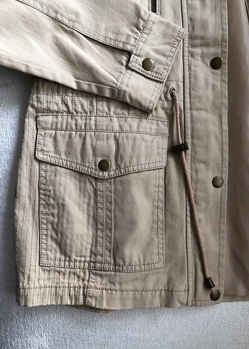 Bej  Kadın kanvas ceket 38 beden - Görsel 6