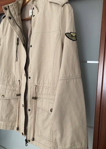 Bej  Kadın kanvas ceket 38 beden - Görsel 3