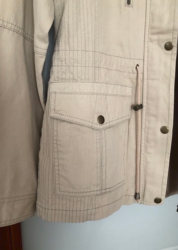 Bej  Kadın kanvas ceket 38 beden - Görsel 2