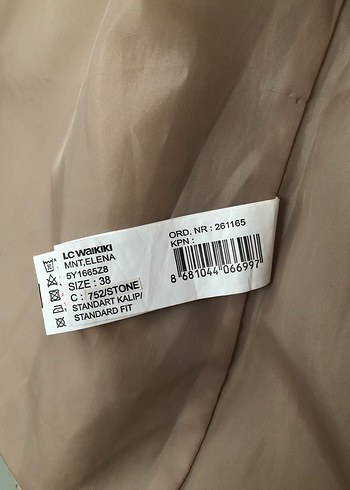 Bej  Kadın kanvas ceket 38 beden - Görsel 4