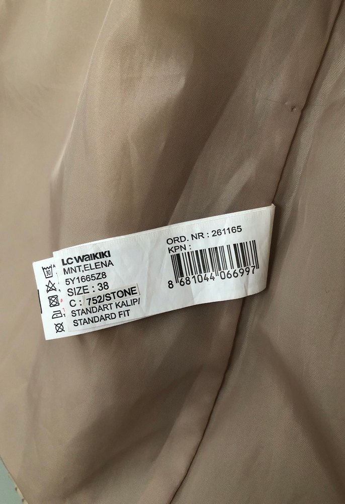 Bej  Kadın kanvas ceket 38 beden - Görsel 4